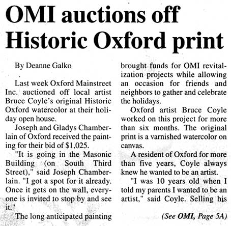 Bruce M Coyle in the Oxford Tribue, December 20-26, 2001 (b)
